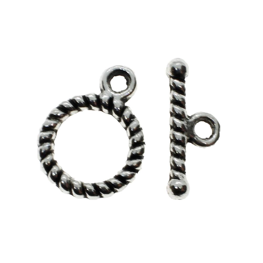 Metal Toggle - Rope Ring 10mm 8sets Antique Silver Plated
