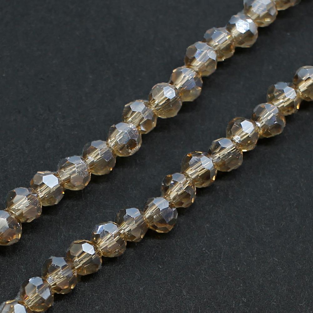 Crystal Round Beads  3mm - Dusty Topaz Shimmer