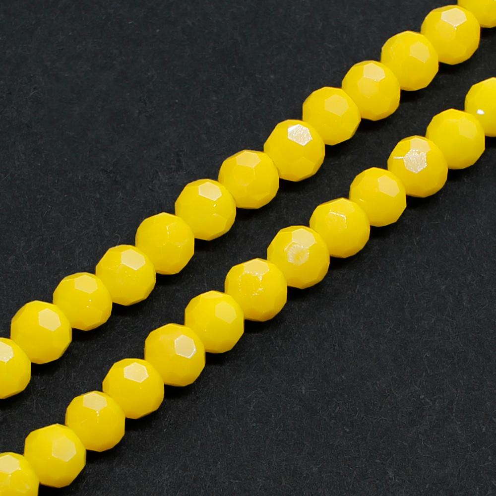 Crystal Round Beads  3mm - Canary Yellow