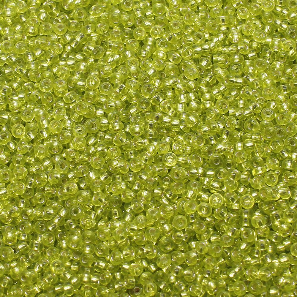 FGB Beads Silver Lined Lime Size 12 - 50g