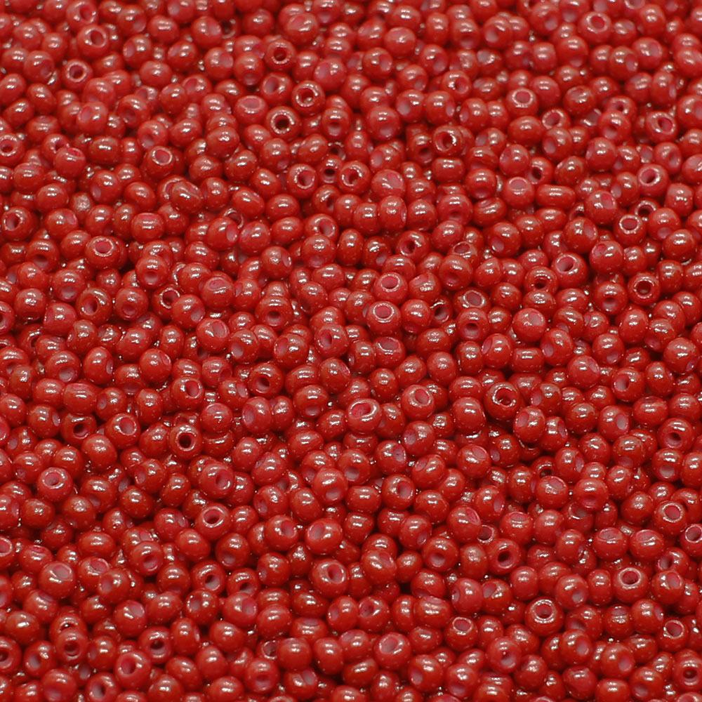 FGB Seed Beads Size 12 Opaque Crimson- 50g