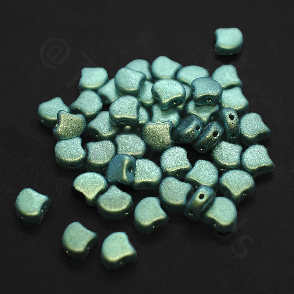 Ginko 7.5mm Leaf Beads 10g - Polychrome Aqua Teal