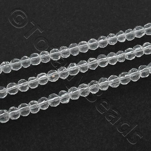 Glass Facet Round 3.5mm - Clear x 2 String