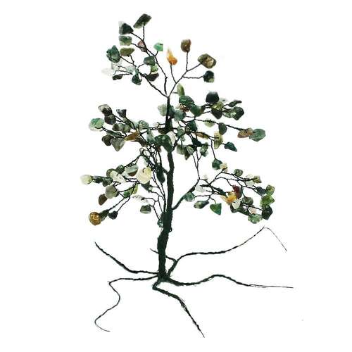 Wire & Gemstone Tree Sculpture Kit indian agate jewelry making kit — DIY set with beads and instructions for creating handmade jewelry