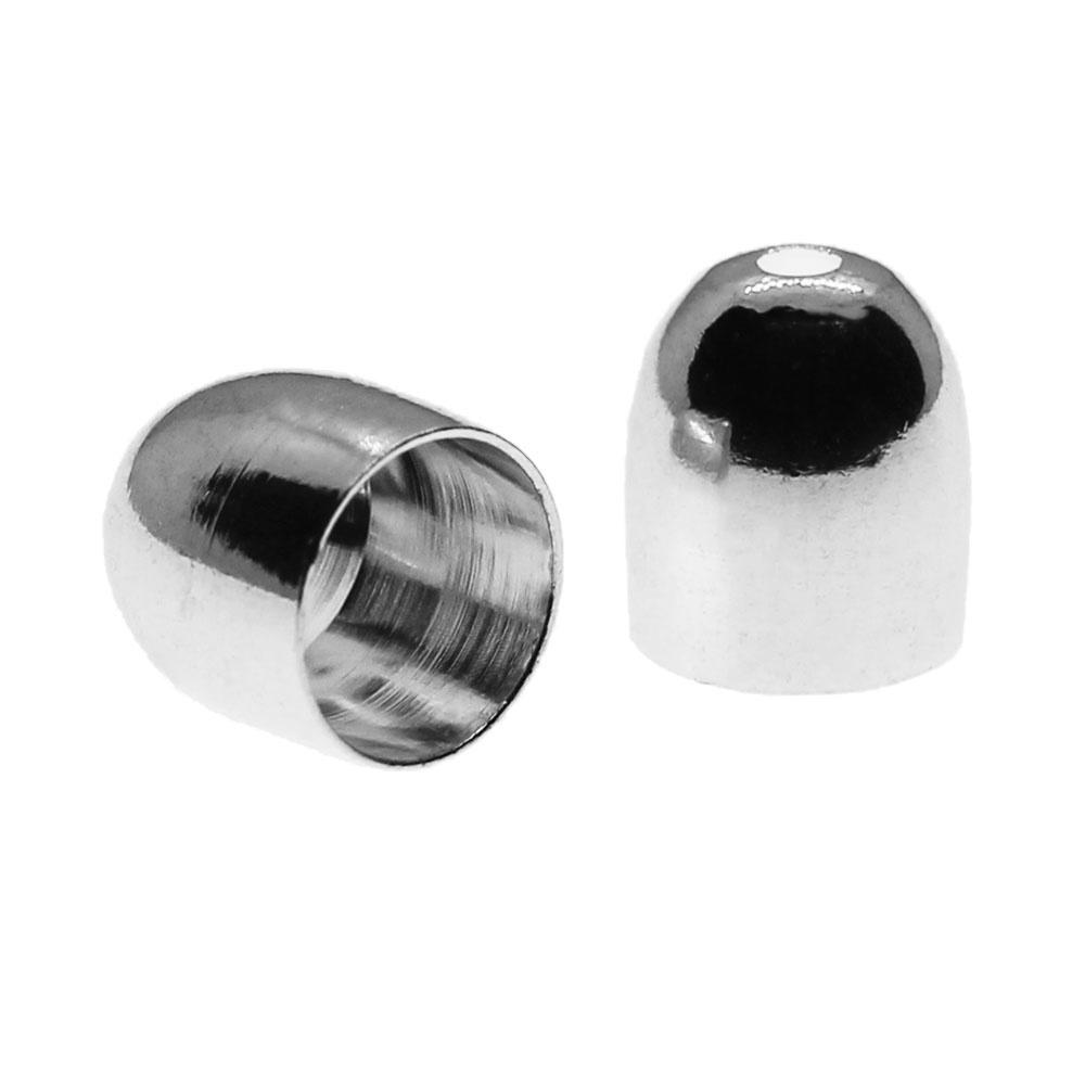 Bead Cap with Hole 7x8mm 10pcs - Silver Plated