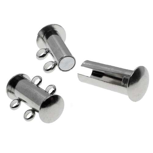 Sliding Magnetic Clasp 2 Strand - Rhodium