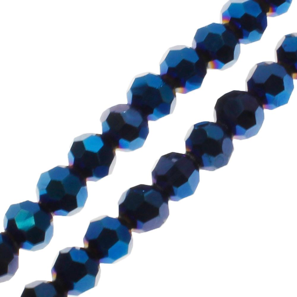 Crystal Round Beads 4mm - Blue Iris