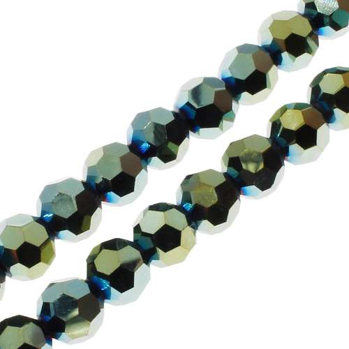 6mm crystal beads green iris, pack of 72 — faceted for jewelry making and beadwork