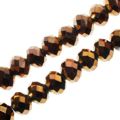 8mm crystal beads bronze plate, pack of 70 — faceted for jewelry making and beadwork
