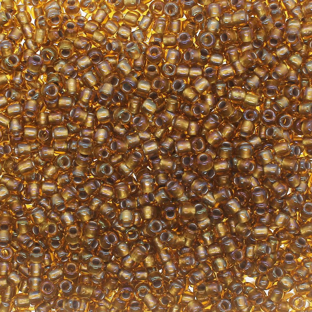 Toho Size 6 Seed Beads 10g - Gold Lined Topaz