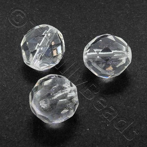 Czech Fire Polished 12mm Faceted - Crystal - 15pcs