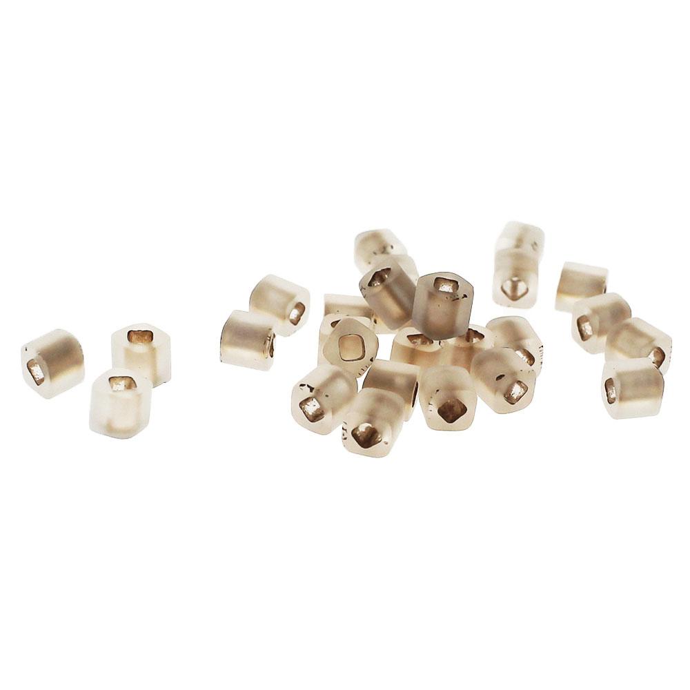 Toho Cubes 4mm 10g - Gold Lined Frost Crystal