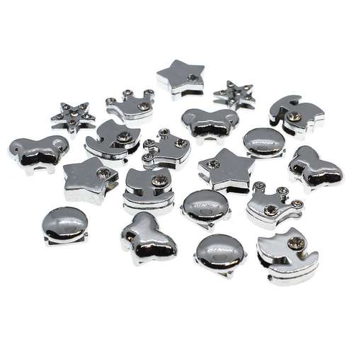 20pcs Slider Bead Silver assortment Bundle