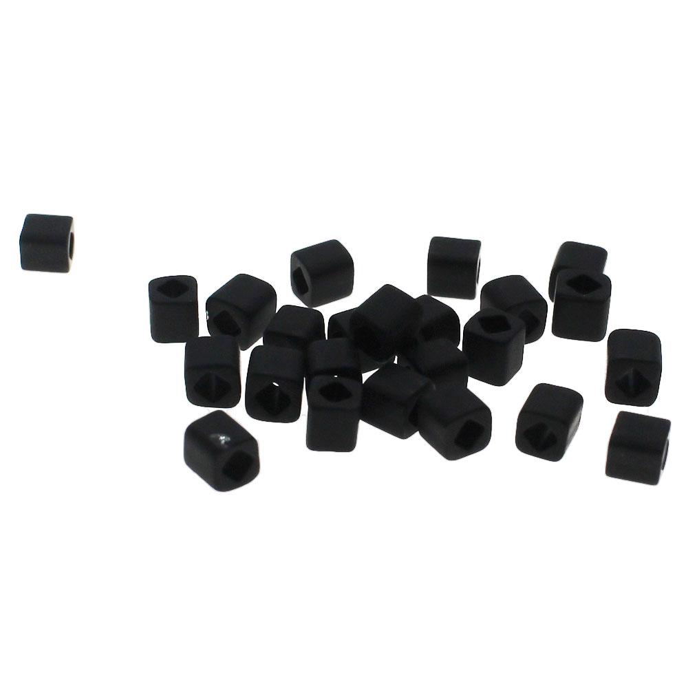 Toho Cubes 4mm 10g - Opaque Frost Jet Black