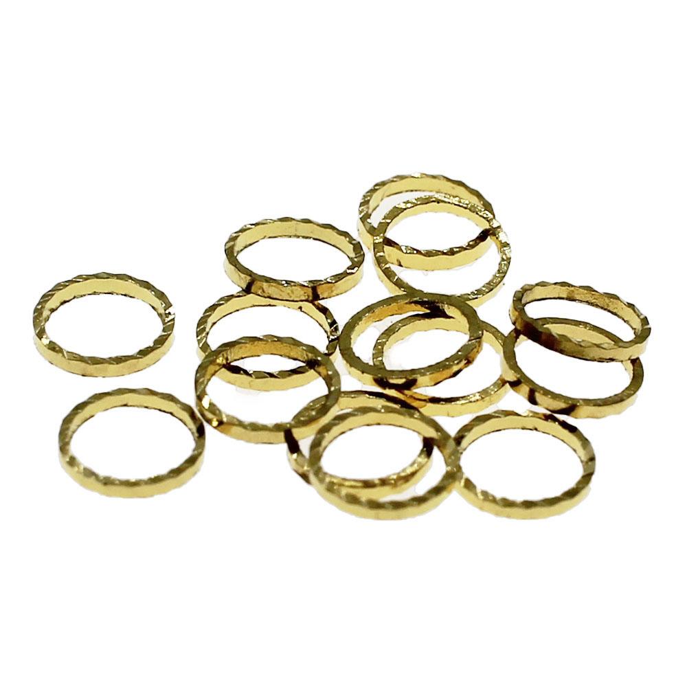 Geometric Circle Gold Plated Rings - 6 x 0.5mm - 3g