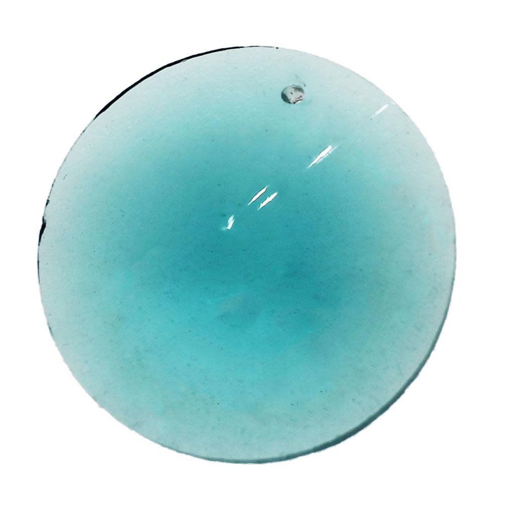 Glass Pendant Rivoli Disc 30mm - Turquoise