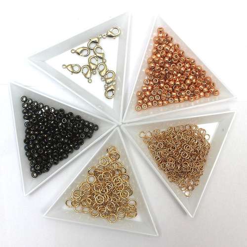 Chain Maille with Beads Kit gold copper jewelry making kit — DIY set with beads and instructions for creating handmade jewelry