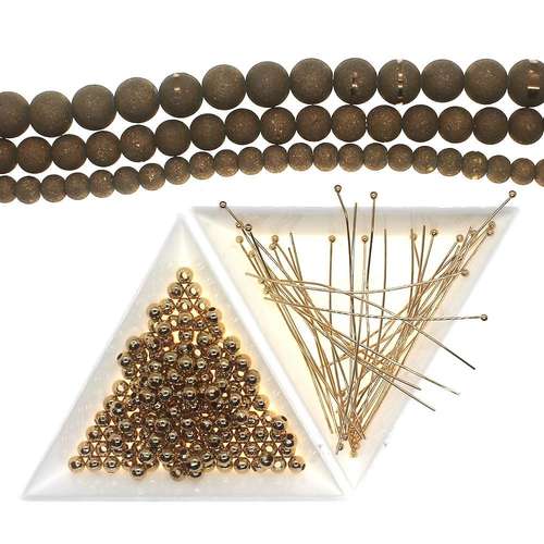 Wrapped Loops kit bronze jewelry making kit — DIY set with beads and instructions for creating handmade jewelry