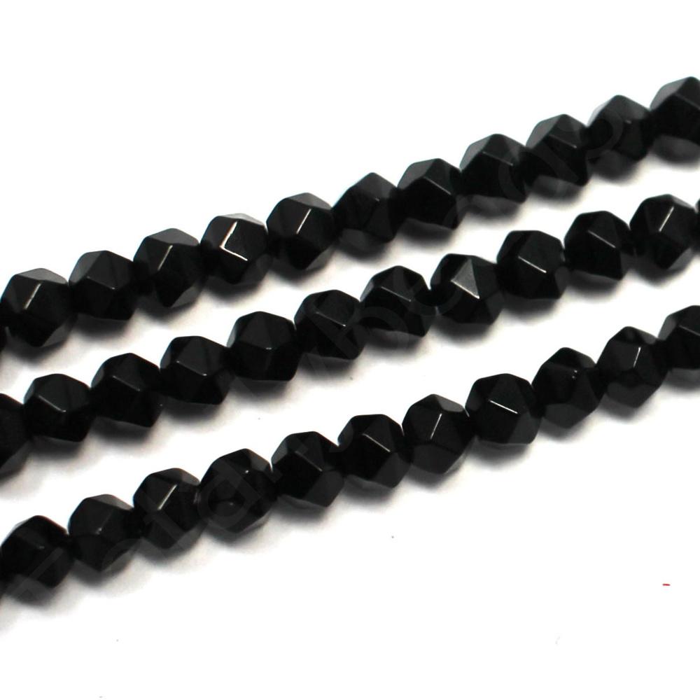 Synthetic Onyx Faceted Nugget 4mm