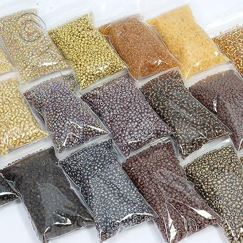 Size 11 Seed Beads Mix 10 x 25g - Gold/Brown
