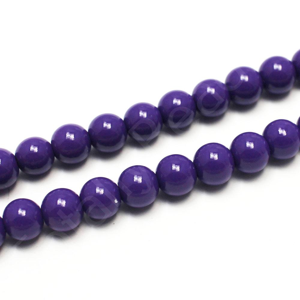 Opaque Glass Round Beads 8mm - Purple