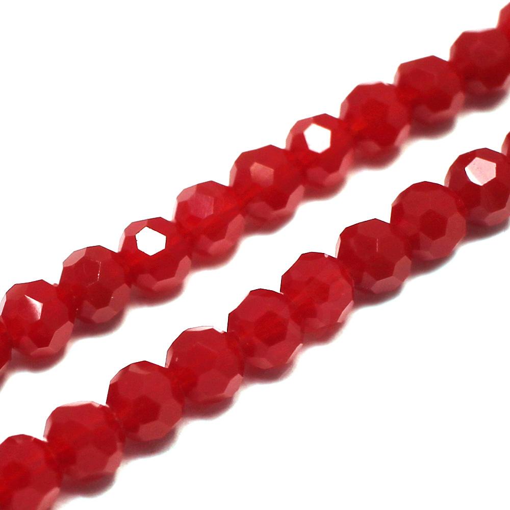 Crystal Round Beads 4mm - Opal Red