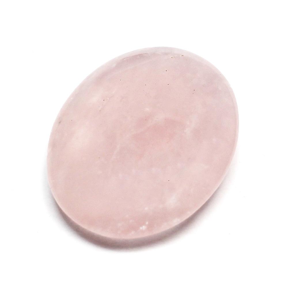 Gemstone Oval Pendant - Rose Quartz 45mm