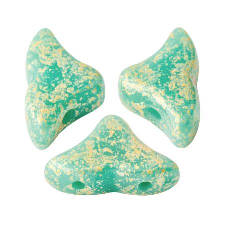 Helios Puca Beads 10g - Opq Green Turquoise Splash