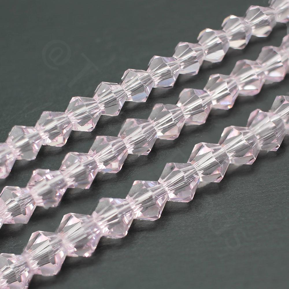 Premium Crystal 6mm Bicone Beads - Pink