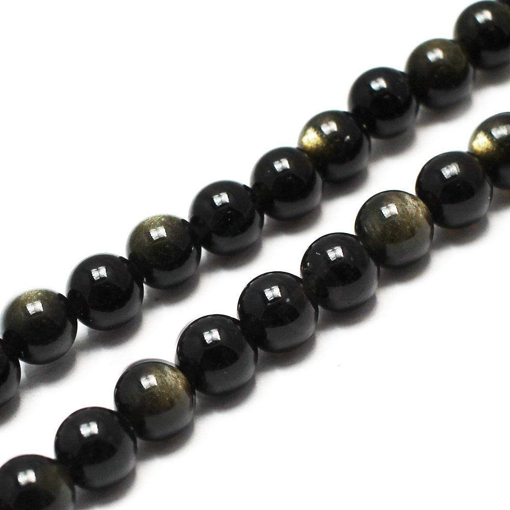 Gold Obsidian Round Beads - 6mm 15" inch
