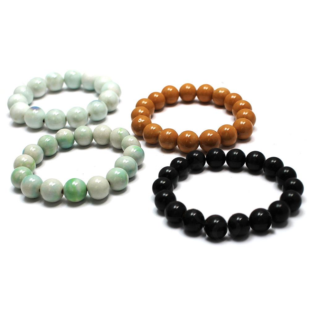 4 x Mixed Ceramic Bead Bracelets