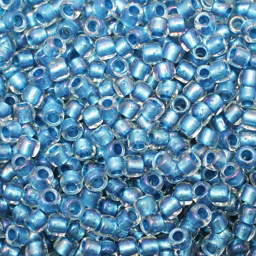Toho Size 6 Seed Beads 10g -  Inside Rainbow Crystal Lt Capri