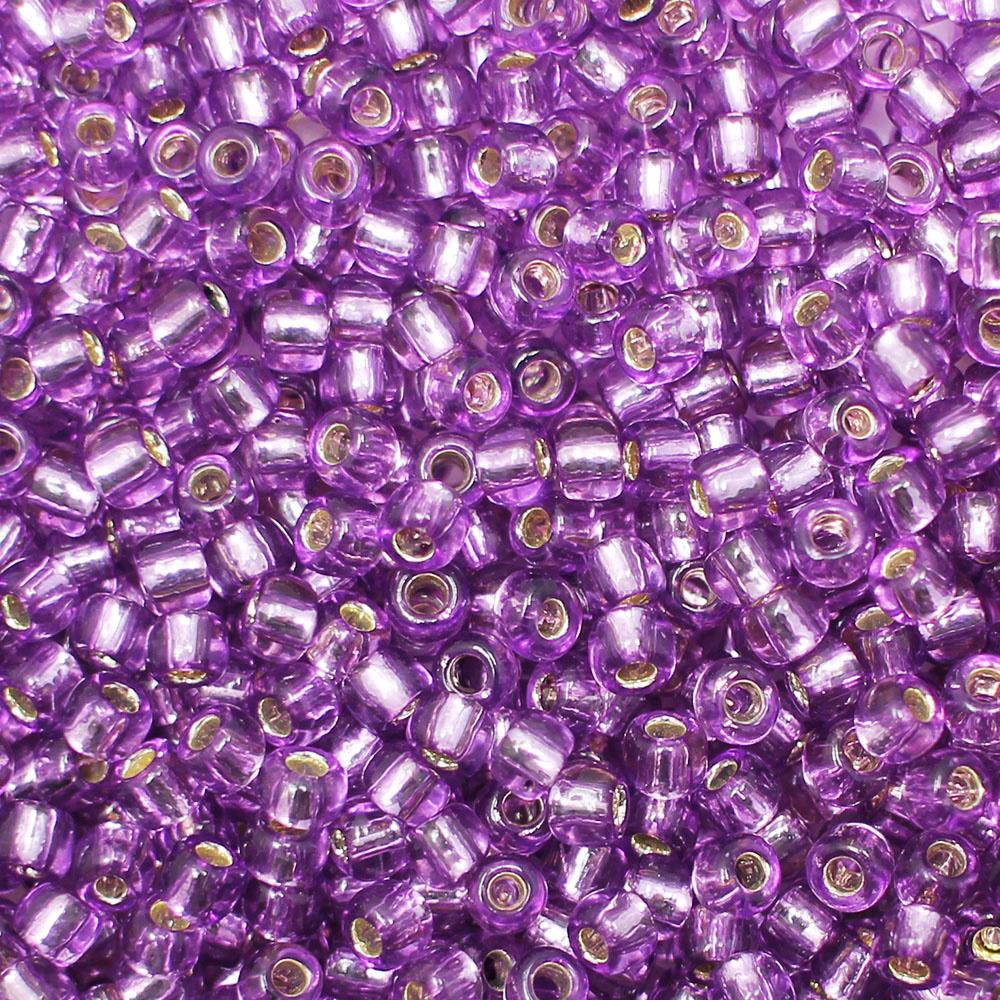 Toho Size 6 Seed Beads 10g - Silver Lined Lt Grape