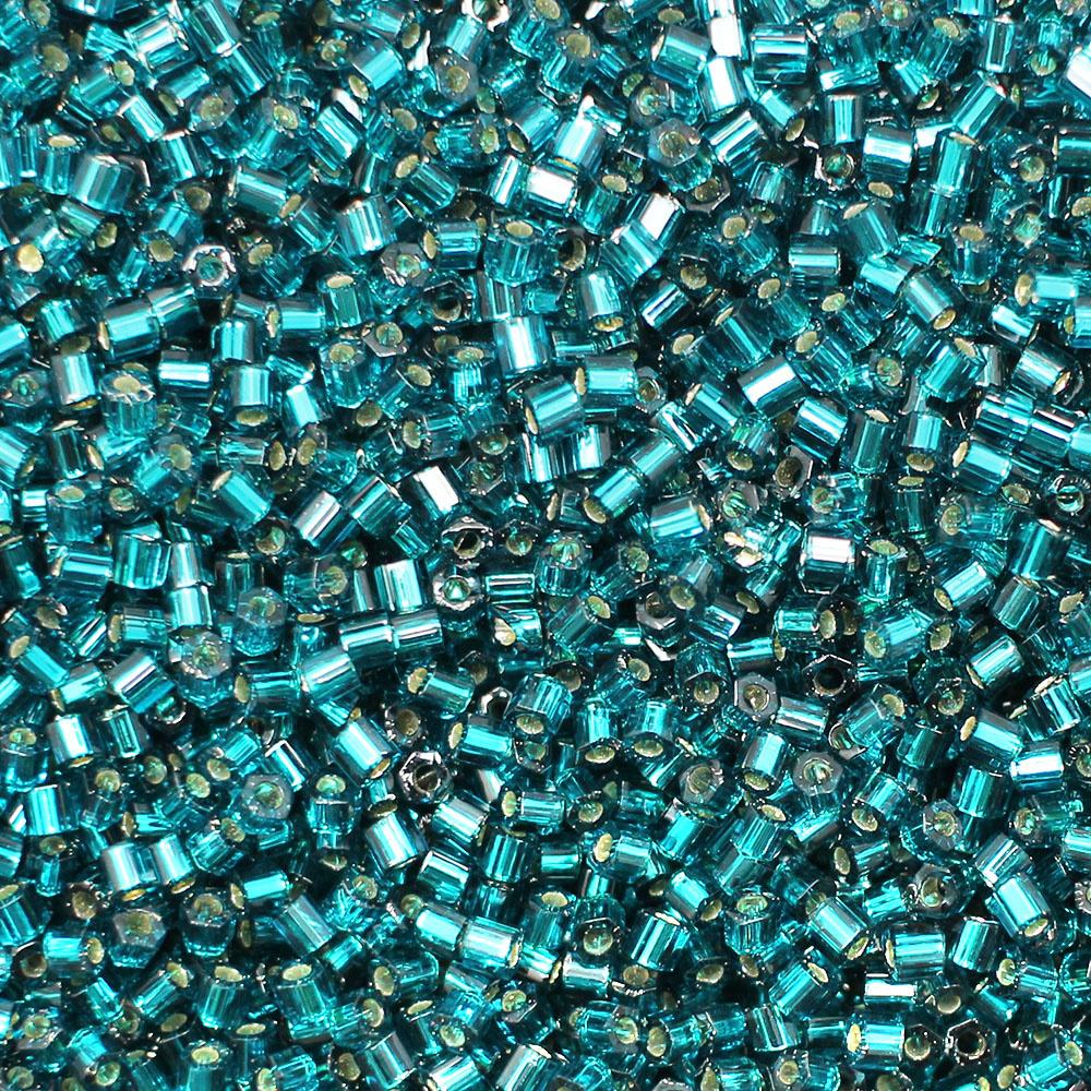 Toho Size 11 Hex Seed Beads 10g - Silver Lined Teal