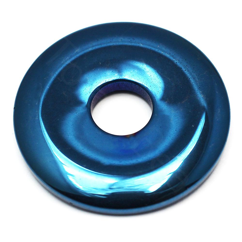 Hematite Coin 40mm - Blue Plated