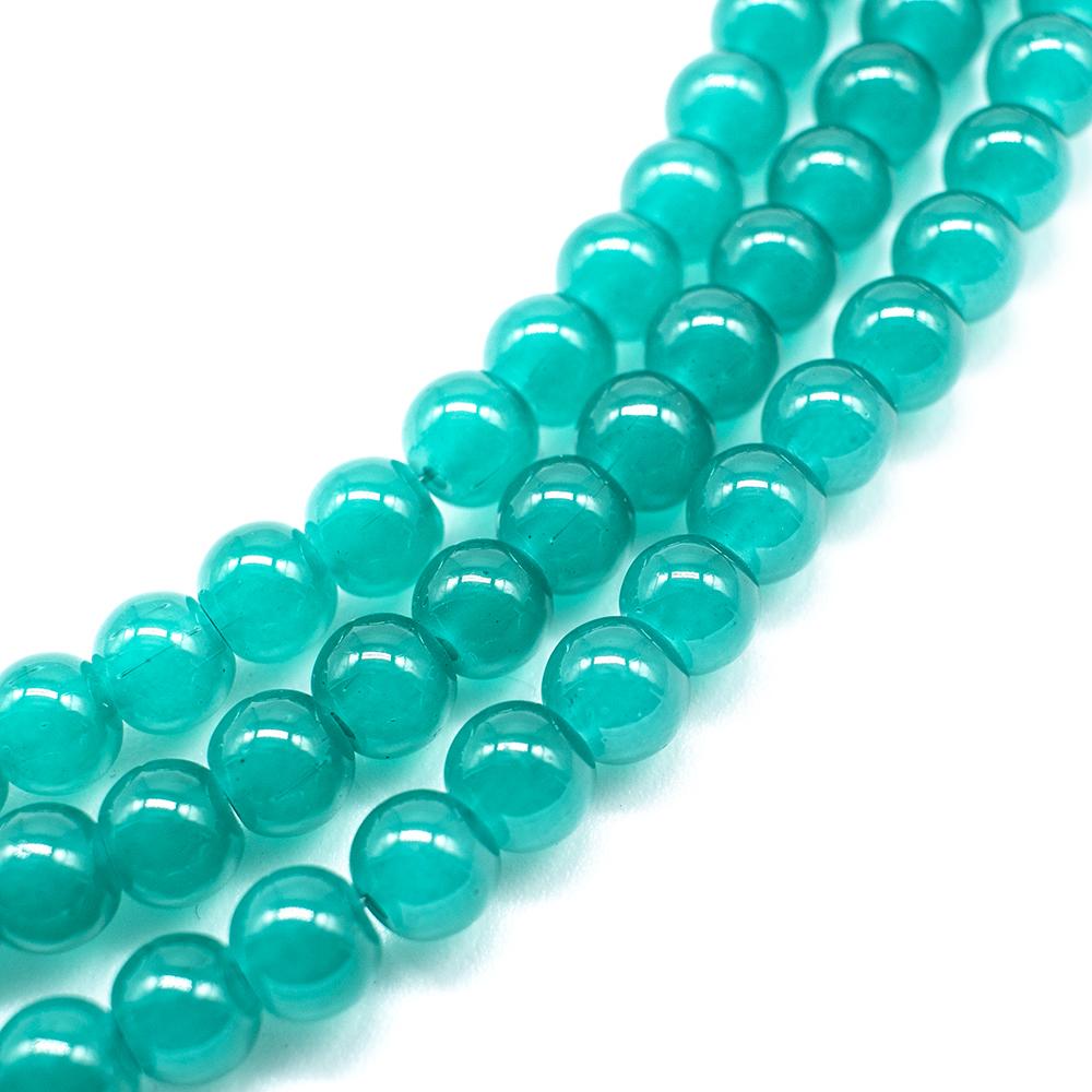 Milky Glass Beads 6mm - Deep Green
