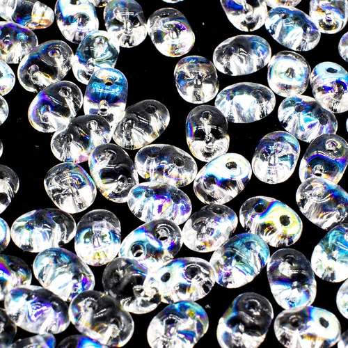 10g Czech glass Rulla beads crystal ab — two-hole beads for jewelry making and bead weaving