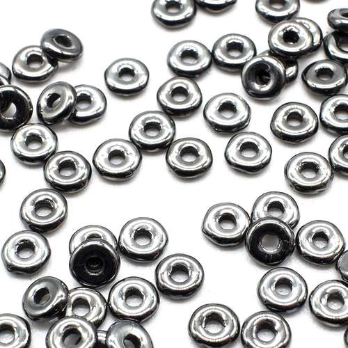 4mm Czech glass glass beads ring 4mm 5g 180pcs - lt metal hematite — pack of 5, high-quality two-hole beads ideal for jewelry making, bea…
