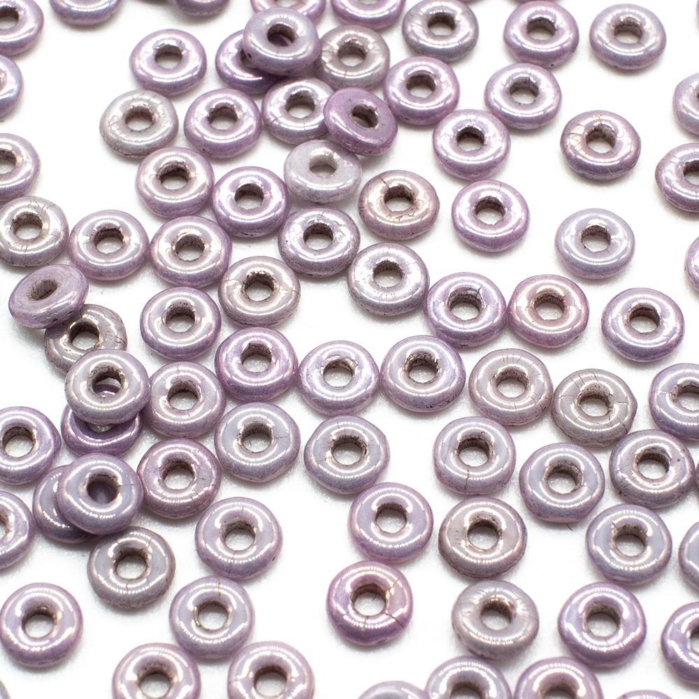 Czech O-Ring 4mm 5g 180pcs - Luster Metallic Amethyst Chalk