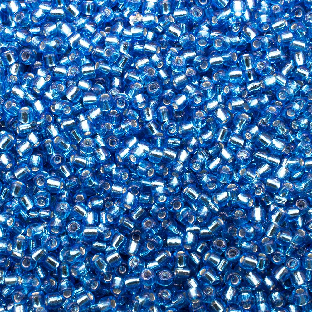 FGB Seed Beads Size 12 Silver Lined Ice Blue - 50g
