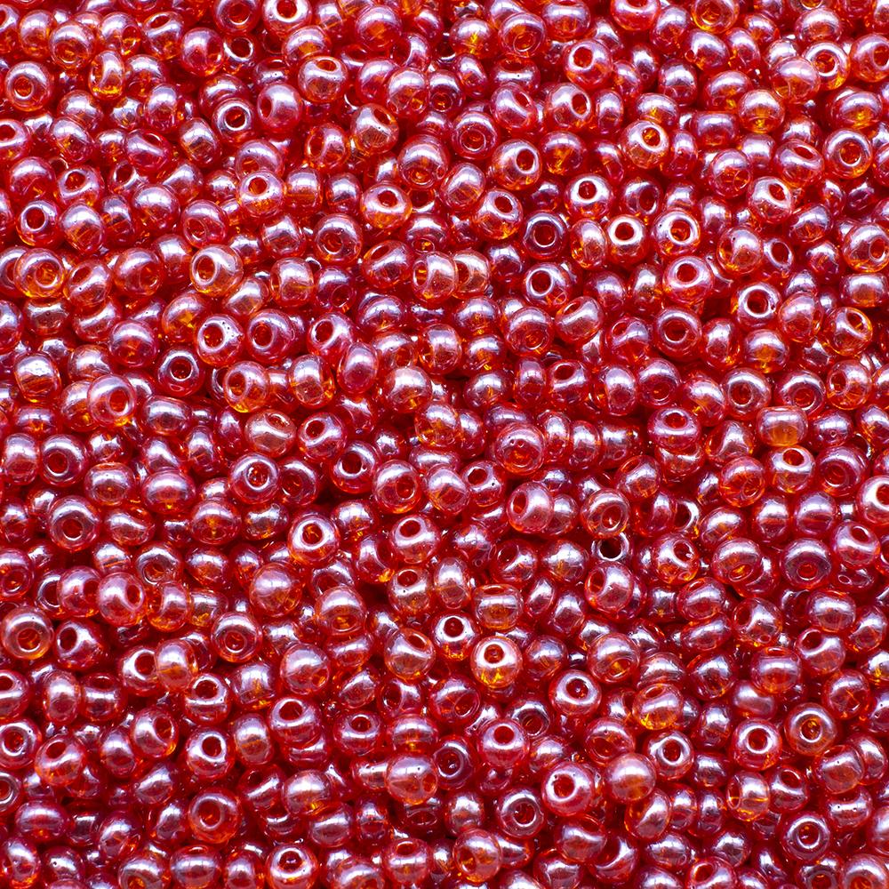 FGB Seed Beads Size 12 Trans Carnelian Red - 50g