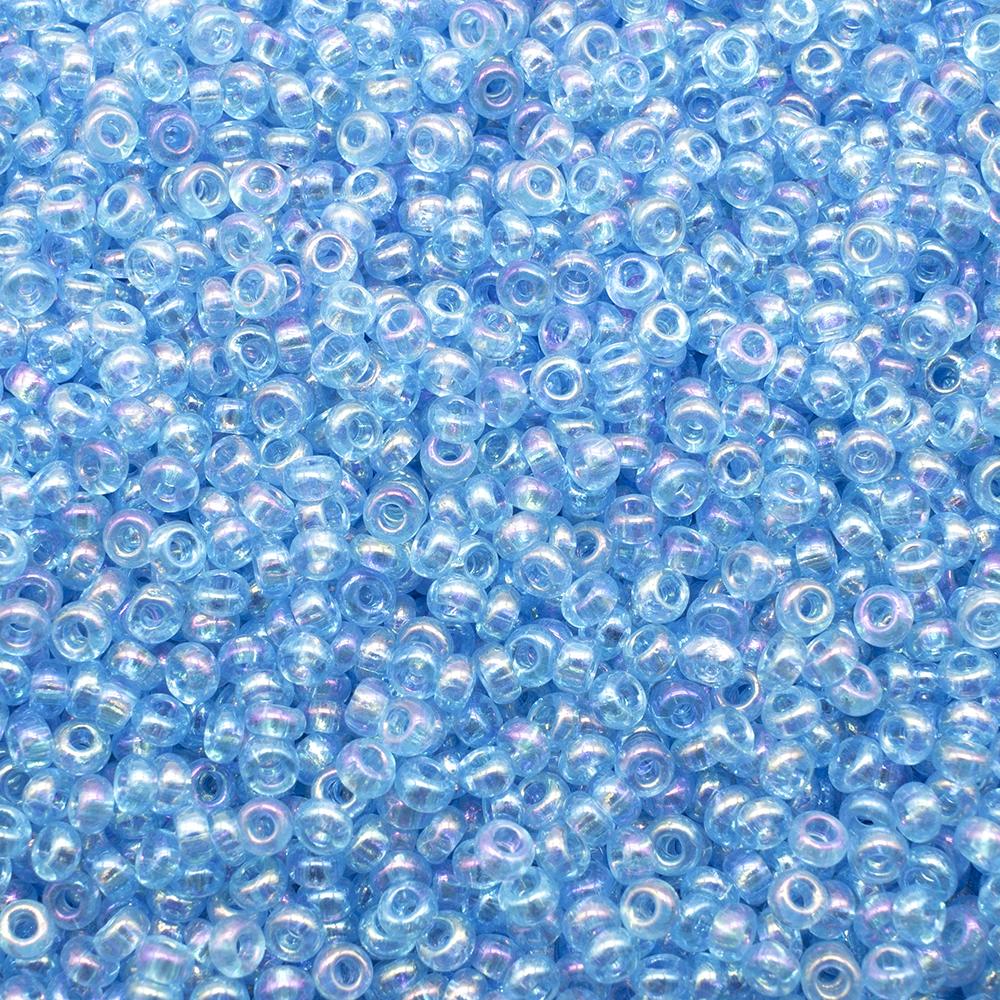 FGB Seed Beads Size 12 Trans Rainbow Angelic Blue - 50g