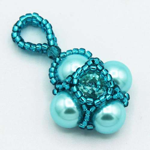 Cassandra Pendant aqua jewelry making kit — DIY set with beads and instructions for creating handmade jewelry