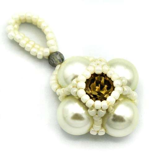 Cassandra Pendant buttermilk jewelry making kit — DIY set with beads and instructions for creating handmade jewelry