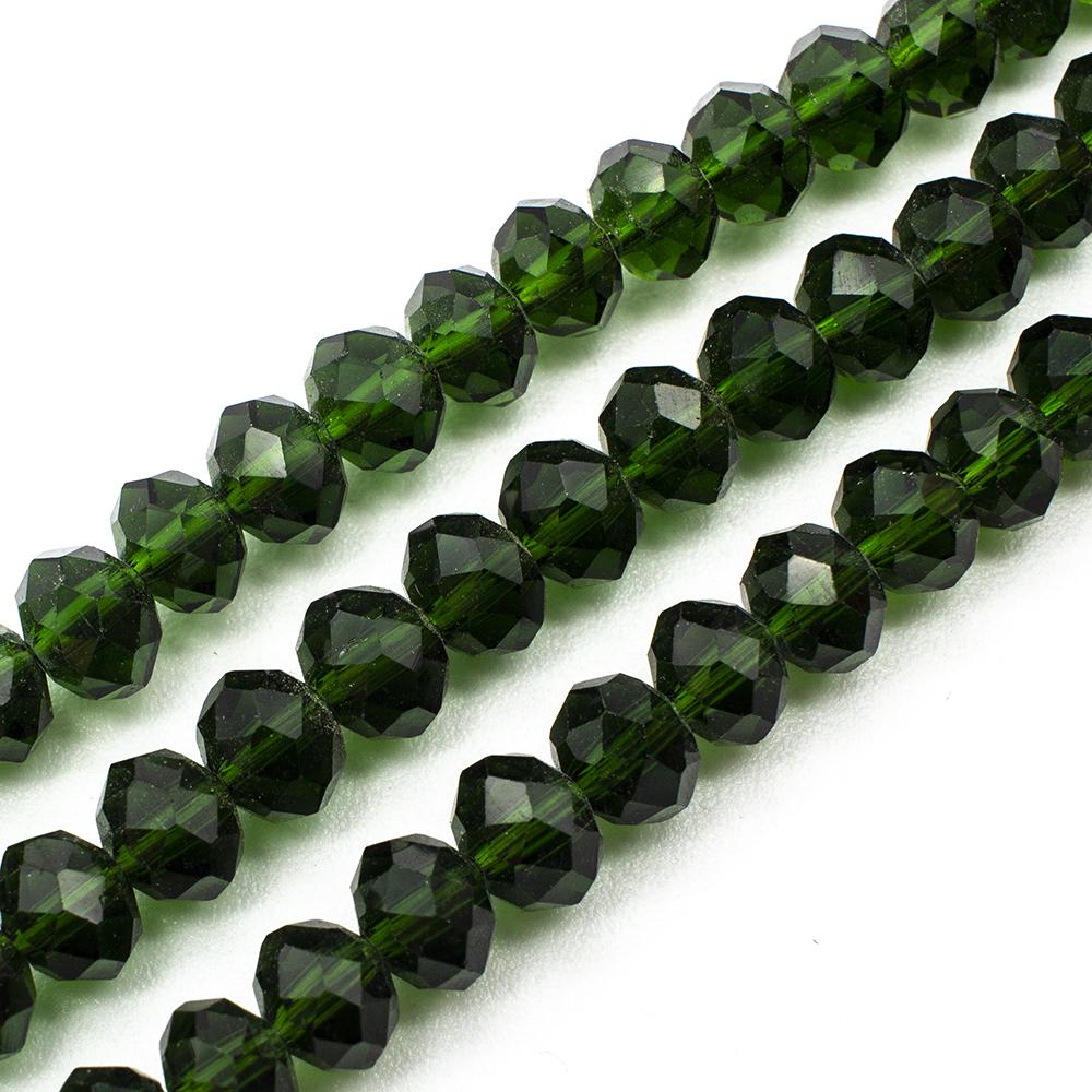 Crystal Rondelle 4x6mm - Dark Emerald Green 100pcs