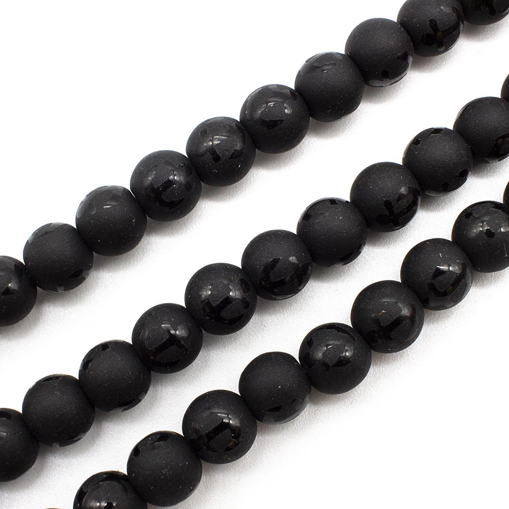 Synthetic Onyx Round Beads 8mm - Anchor Design