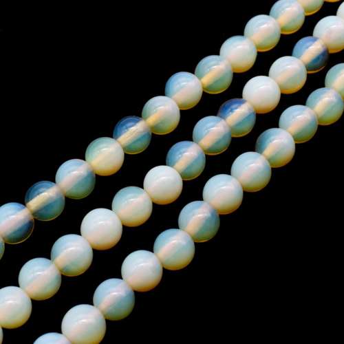 Opal Dark Milky Cream Round - 6mm