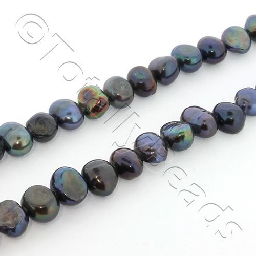 Freshwater Pearls 6-7mm Oval Black - 14" String