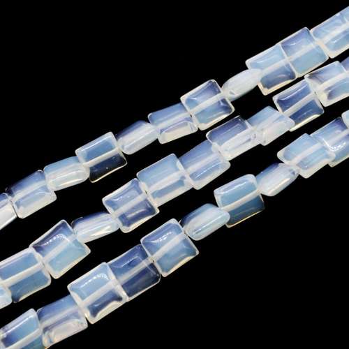 Opal White Squares - 8mm