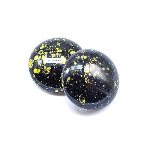 Par Puca Cabochon - 18mm - Opq Jet/Bronze